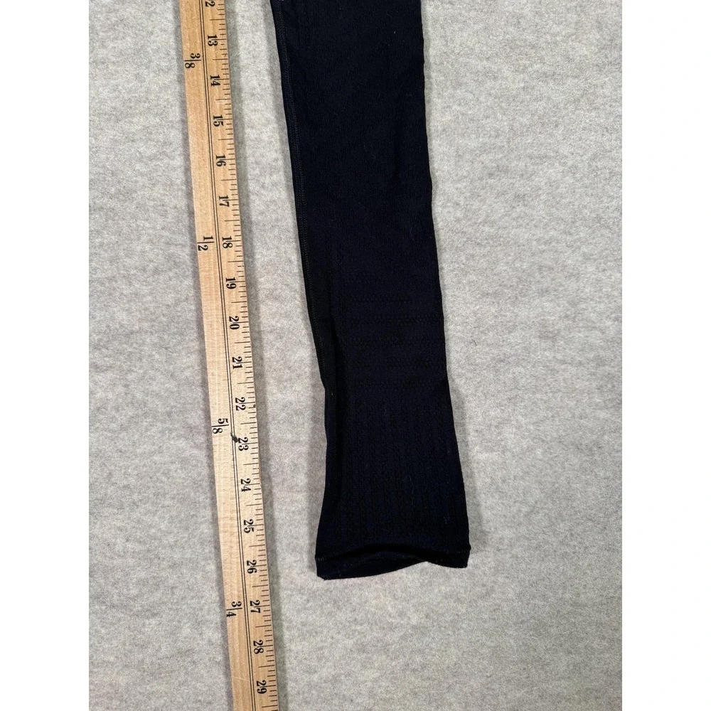 Lululemon Leggings Womens 2 Black‎ High Rise Ankle Jacquard Knit Yoga Athletic